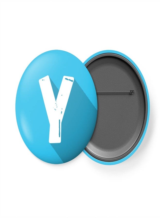 التر إيغو شارة زر حرفية من الأبجدية من alterEgo مع دبوس أمان في الخلف (قطر 58 مم) (Y) - Image 1