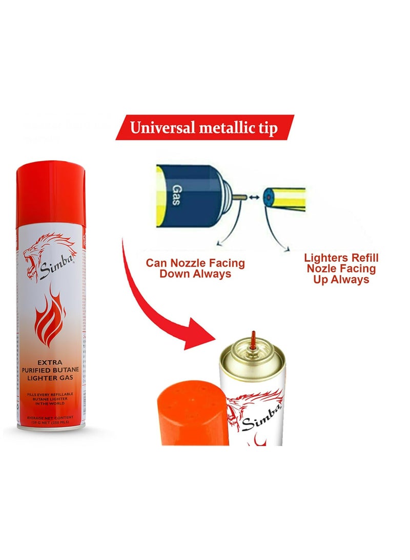 Simba 250Ml Premium Purified Butane Lighter Refill With Multi-Nozzle Adapter - Image 2