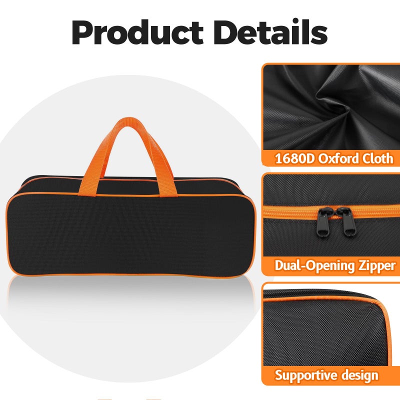 TWAKAP Grill Tool Storage Bag, 24" x 8" x 8" Large Capacity Grill Accessory Storage, 1680D Heavy-Duty Grill Utensil Storage, Accessories Storage Compatible with Blackstone (No Accessories) - Image 3