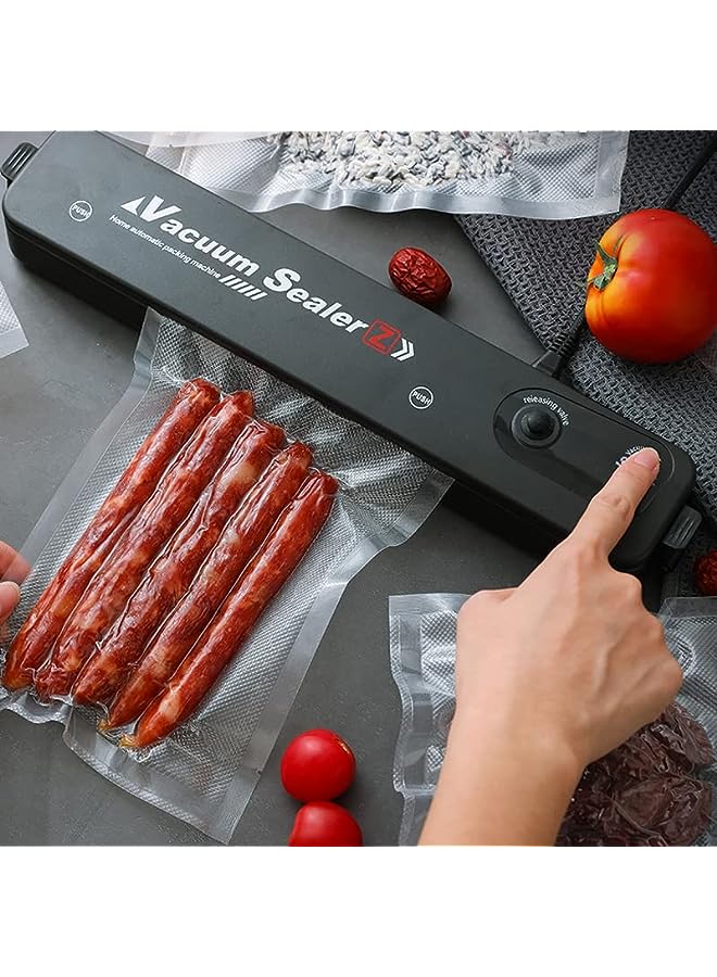 Raxoom Kitchen Food Vacuum Sealer 220V/110V Automatic Commercial Household Food Vacuum Sealer Packaging Machine With 10Pcs Bags_Black||Uk Plug - Image 1