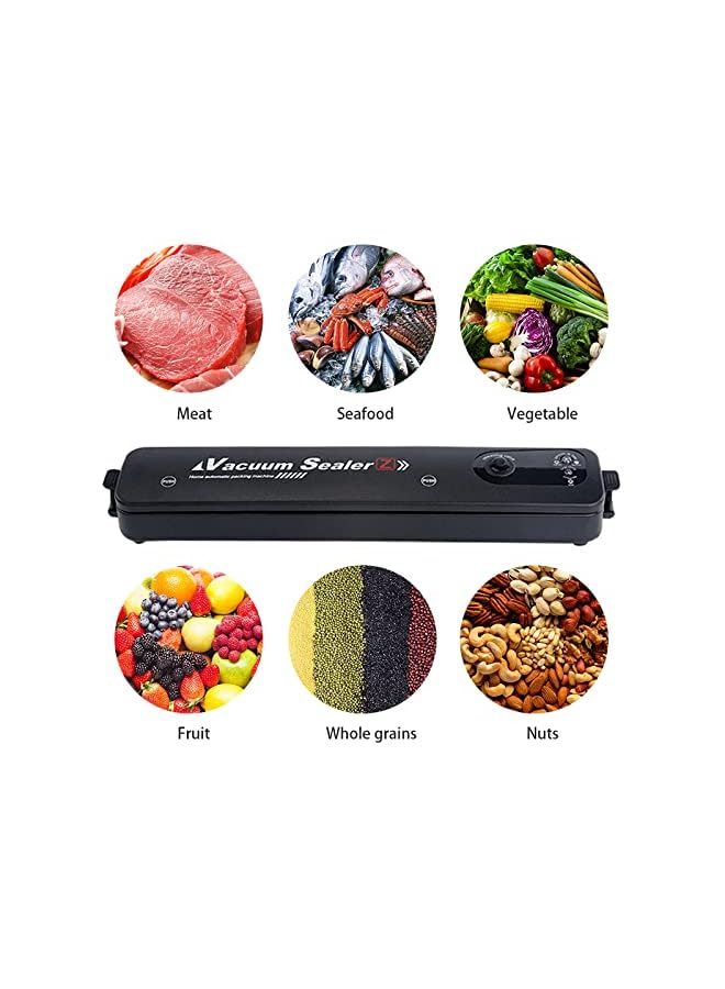 Raxoom Kitchen Food Vacuum Sealer 220V/110V Automatic Commercial Household Food Vacuum Sealer Packaging Machine With 10Pcs Bags_Black||Uk Plug - Image 3