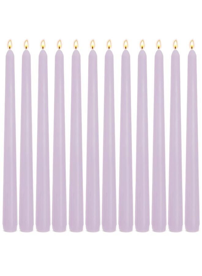 12PCS Tapered Candle, 10 Inch, Unscented and Smokeless, Suitable for Home, Weddings, Birthday Parties, and Home Decor（Gray Purple） - Image 1