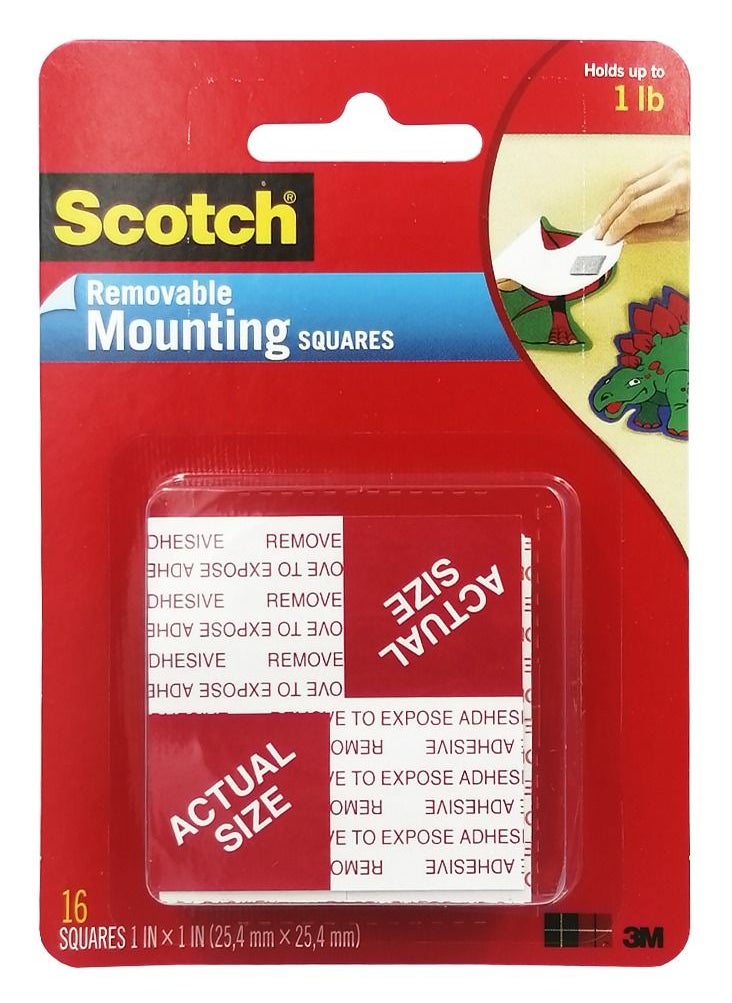 Scotch  - Removable Mounting Squares, 25.4mm X 25.4mm - Image 1