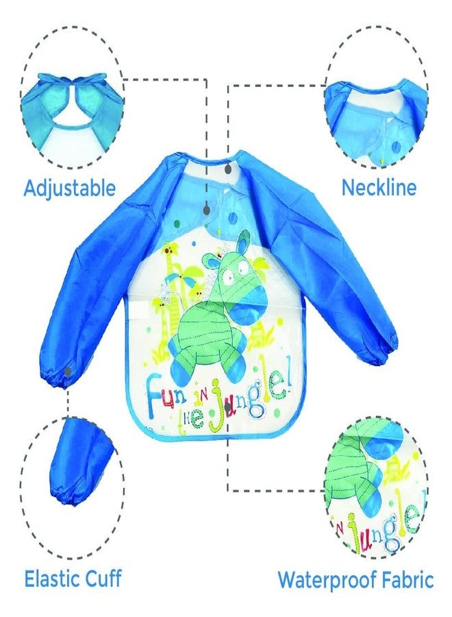 First Trend Full Sleeves Apron Feeding Bibs Waterproof Washable with Super Absorbent, Soft, Comfortable & Lightweight for Infants & Baby Toddlers (Yellow Monkey) - Image 3