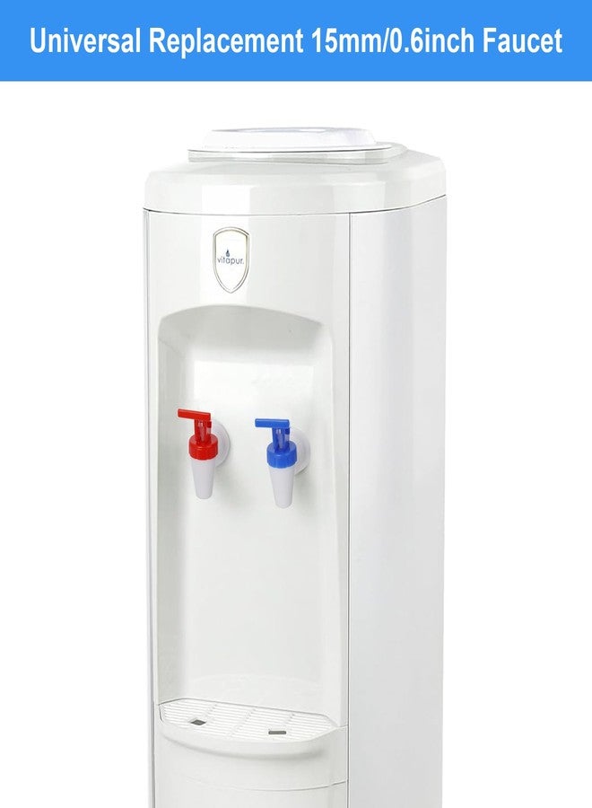 OHOH 4 Pack Replacement Water Dispenser Faucets - 2 Red & 2 Blue Plastic Spigots, 3/8 Inch Internal Thread, BPA-Free for Water Coolers, No Leak Push-Type Spouts - Image 2