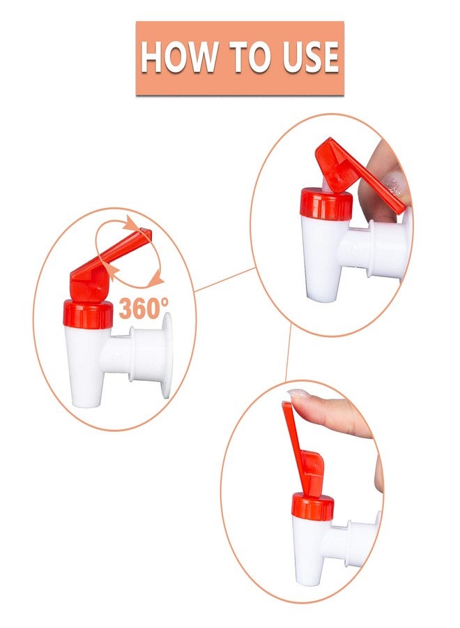 OHOH 4 Pack Replacement Water Dispenser Faucets - 2 Red & 2 Blue Plastic Spigots, 3/8 Inch Internal Thread, BPA-Free for Water Coolers, No Leak Push-Type Spouts - Image 4