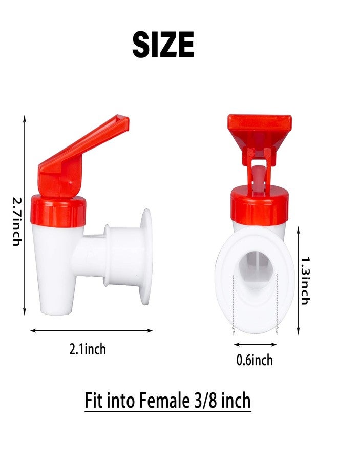 OHOH 4 Pack Replacement Water Dispenser Faucets - 2 Red & 2 Blue Plastic Spigots, 3/8 Inch Internal Thread, BPA-Free for Water Coolers, No Leak Push-Type Spouts - Image 5