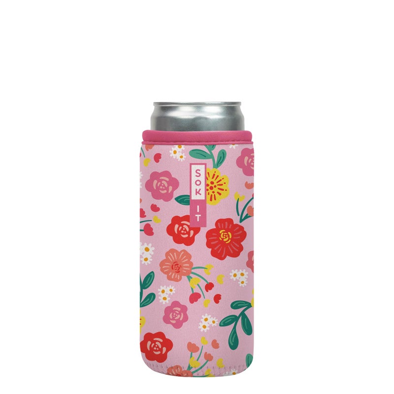 Sok It Cansok Sleeve For Beer & Soda Insulated Neoprene Cover (Bloom Your Way  12Oz Slim Can Sleeve) - Image 1