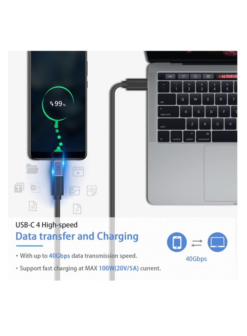 USB male to C female Adapter 40Gbps,USB Type Extender Supports 8k@60HZ and 100W fast charging,USB Female Male,Compatible with Thunderbolt 3/4 (2 PCS) - Image 2