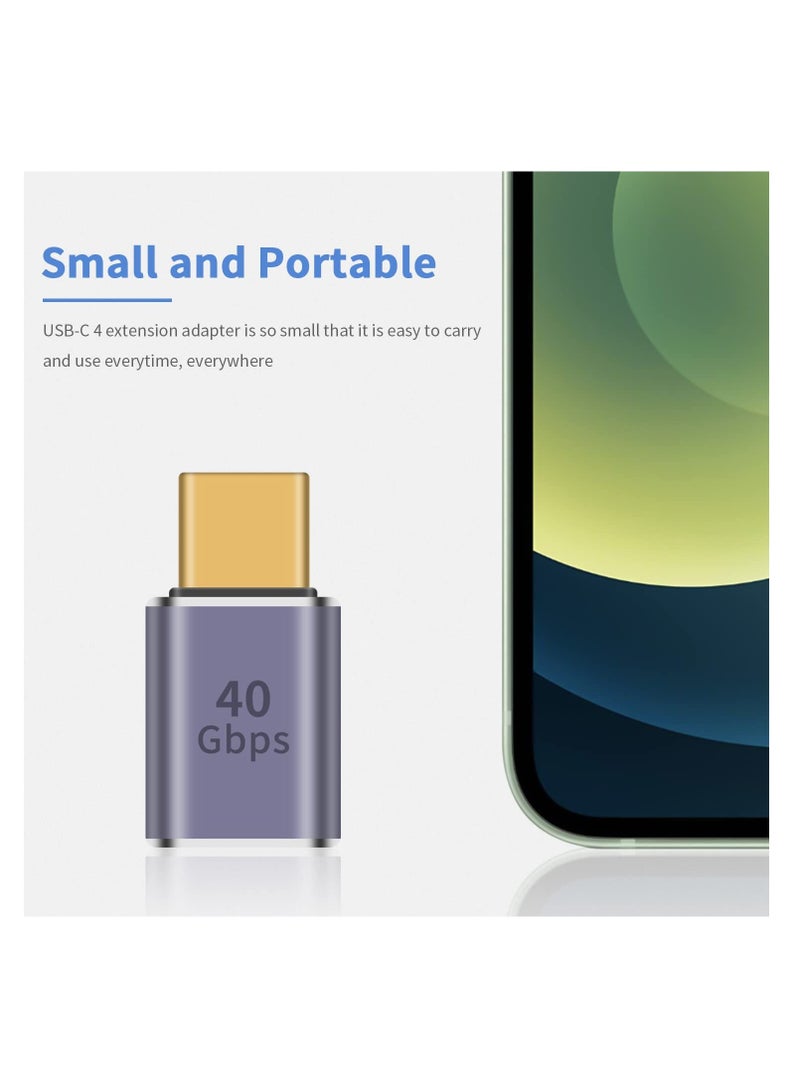 USB male to C female Adapter 40Gbps,USB Type Extender Supports 8k@60HZ and 100W fast charging,USB Female Male,Compatible with Thunderbolt 3/4 (2 PCS) - Image 5