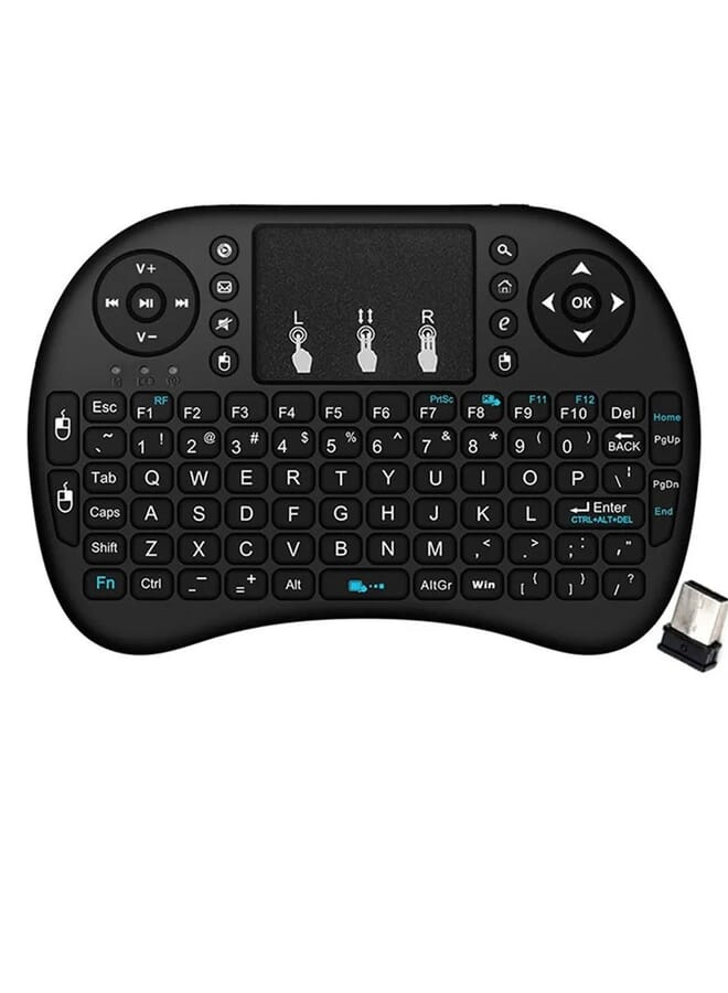 Zaboon Wireless Keyboard And Mouse I8 Mini Keyboard With Touchpad Qwerty Keyboard Portable Wireless Keyboard-Black Upgraded - Image 2