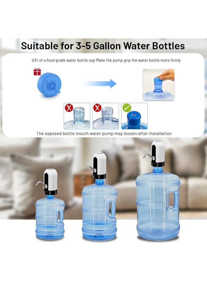 Myvision USB Charging Automatic Portable Electric Water Bottle Pump Dispenser (White, 5 Gallon) - Image 5