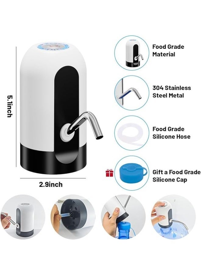 Myvision USB Charging Automatic Portable Electric Water Bottle Pump Dispenser (White, 5 Gallon) - Image 2
