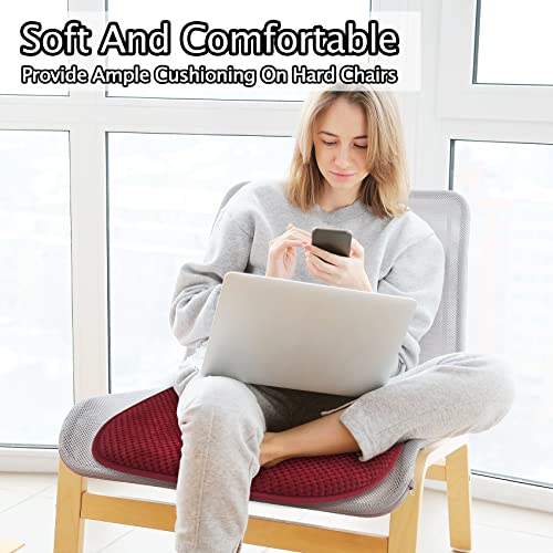 PAGGED Wine Red Foam Seat Cushions Kitchen Chairs Pads for Dining Chairs Non Slip Office Seat Cushions Washable U Shaped Soft Thick Large Metal Wooden Chair Cushions,17" x 15" - Image 5