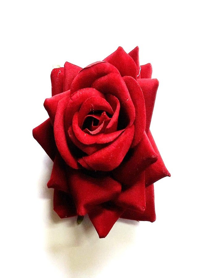 Chanderkash Velvet Kids/Adult Rose Flower Hair Clip and Pin Brooch for Boys/Girls Rose Clip or Brooch, Red (Pack of 1)_Hair Acessories - Image 3