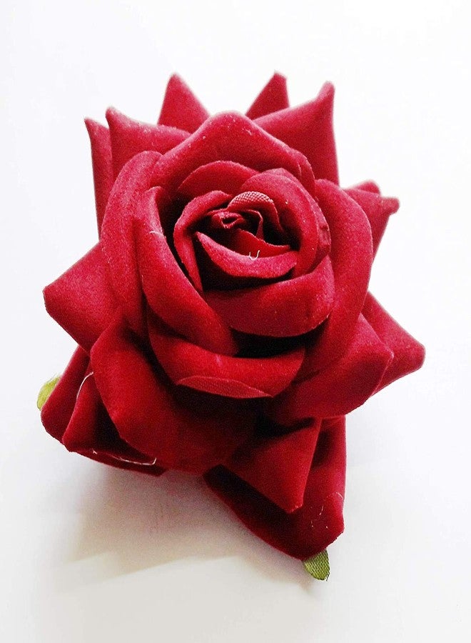 Chanderkash Velvet Kids/Adult Rose Flower Hair Clip and Pin Brooch for Boys/Girls Rose Clip or Brooch, Red (Pack of 1)_Hair Acessories - Image 1