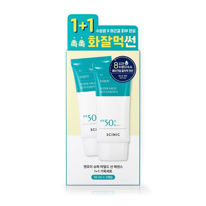 SCINIC Enjoy Super Mild Sun Essence 2 Set SPF50+ PA++++ 1.69 fl oz(50ml) | A Lightweight Hydrating Sun Essence That leaves No Sticky Feeling | Korean Skincare - Image 2