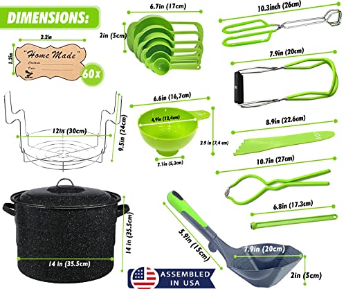 Supa Ant Canning Supplies-21 Qt. Water Bath Canning Pot with Rack & Lid - Starter Kits Set for Beginners - Stainless Steel Water Bath Canner Kit & Rack - Rack, XL Ladle, Measuring Cups, Kitchen Funnel - Image 5