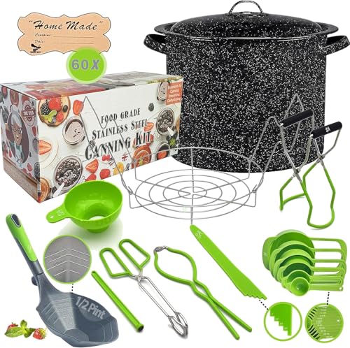 Supa Ant Canning Supplies-21 Qt. Water Bath Canning Pot with Rack & Lid - Starter Kits Set for Beginners - Stainless Steel Water Bath Canner Kit & Rack - Rack, XL Ladle, Measuring Cups, Kitchen Funnel - Image 1