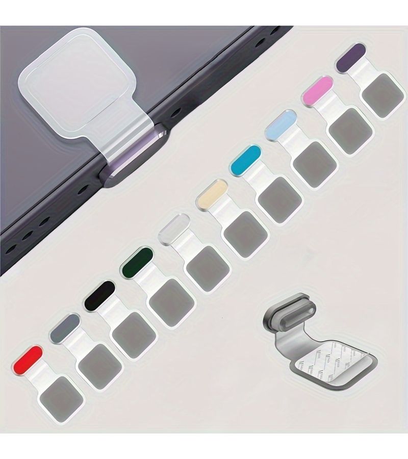 Anti Lost Dustproof Metal Charger Port Plug Cover Black Compatible Iphone Type C Micro - Image 4