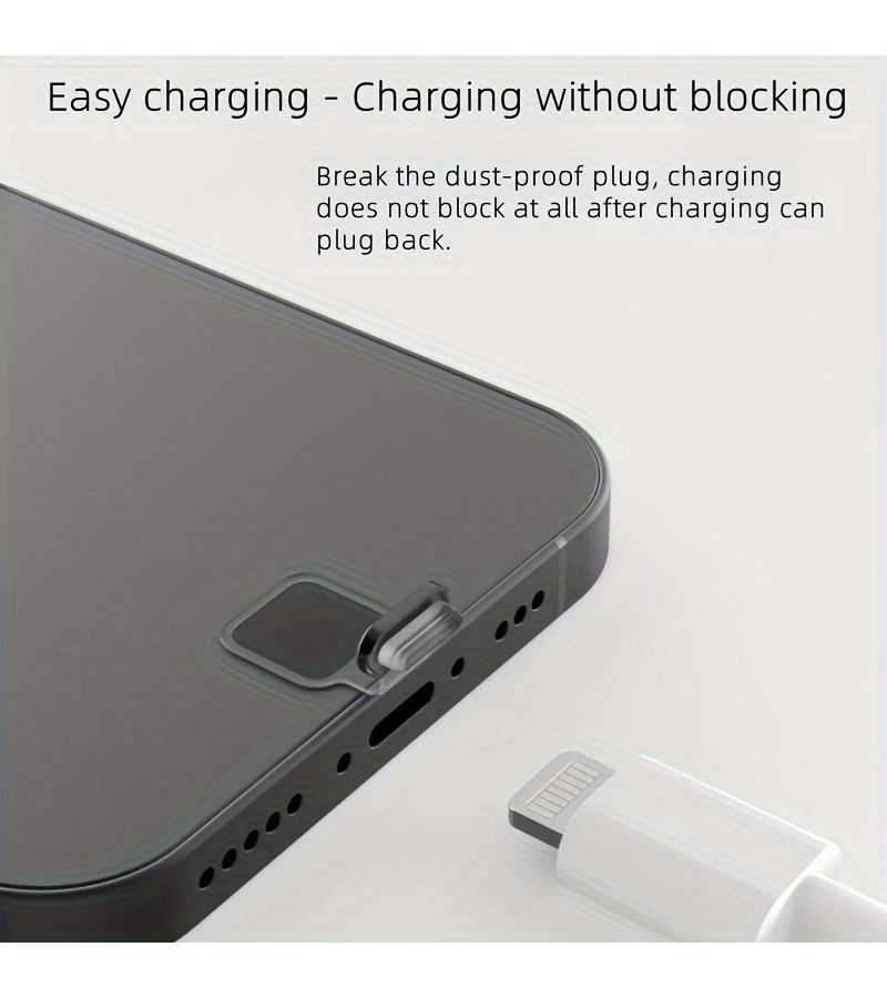 Anti Lost Dustproof Metal Charger Port Plug Cover Black Compatible Iphone Type C Micro - Image 5