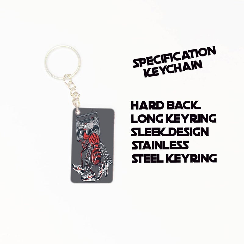 OUTFITQUE Premium Pack of 2 Anime256 Printed Long Keychain For Bike Scooty Car MDF Keyholder - Image 3