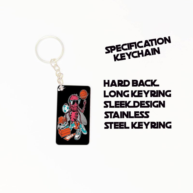 OUTFITQUE Premium Pack of 2 Anime256 Printed Long Keychain For Bike Scooty Car MDF Keyholder - Image 2