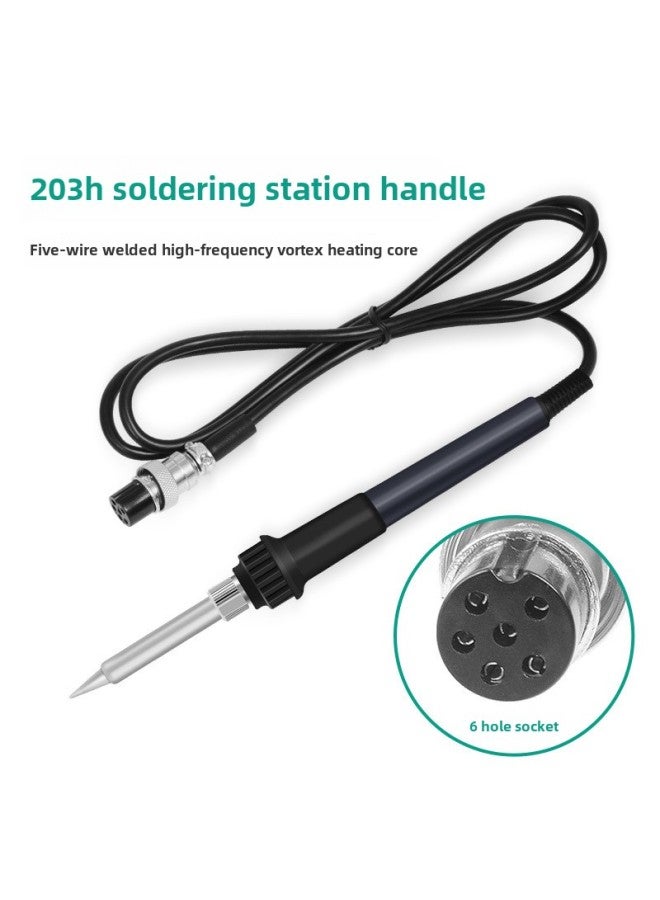 5 Pinhole Handle 907 Handle Line Thermostatic 937A Soldering Station T12 Plug-in 936A Handle Electric Soldering Iron-Color:203h Soldering Station Hand Bowl (excluding Nozzle)  - Image 1