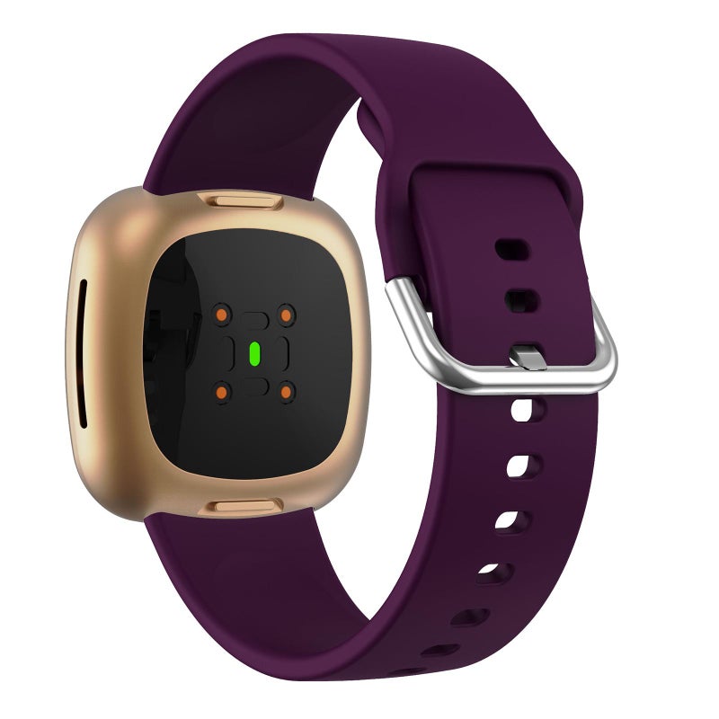 إيروريكس سوار ساعة سيليكون بإبزيم دبوس لـ Fitbit Versa 3 / 4 (أرجواني داكن) - Image 2