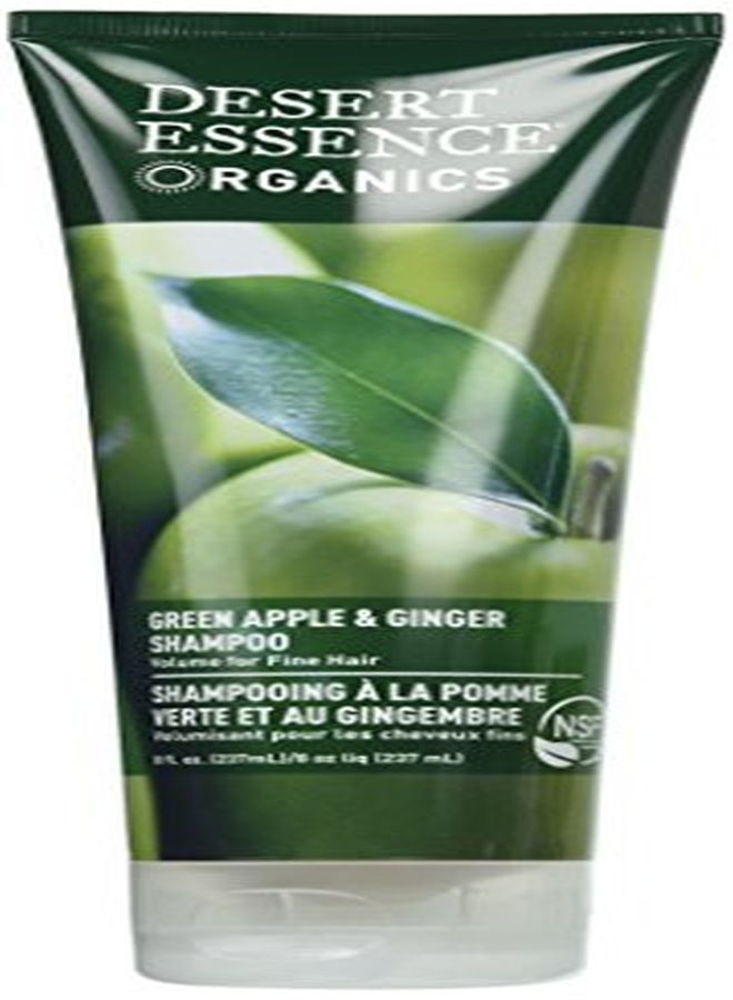 Desert Essence Green Apple & Ginger Shampoo  8 Fl Ounce  Pack Of 2  Adds Volume Strength & Shine  Moisturizer & Revitalizing  Coconut Oil   Apple & Ginger Root Extract - Image 1