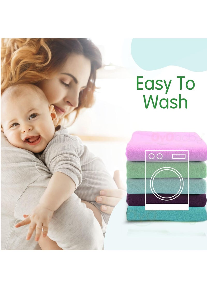 OYO BABY Toddler Baby Bed Sheet with Water Resistant and Easily Washable Dry Sheet, Extra Absorbent Washable Dry Sheet | Soft and Fleece Bed Sheet for Toddler Kids, Large Size 140 X 100cm, Royal Blue - Image 3