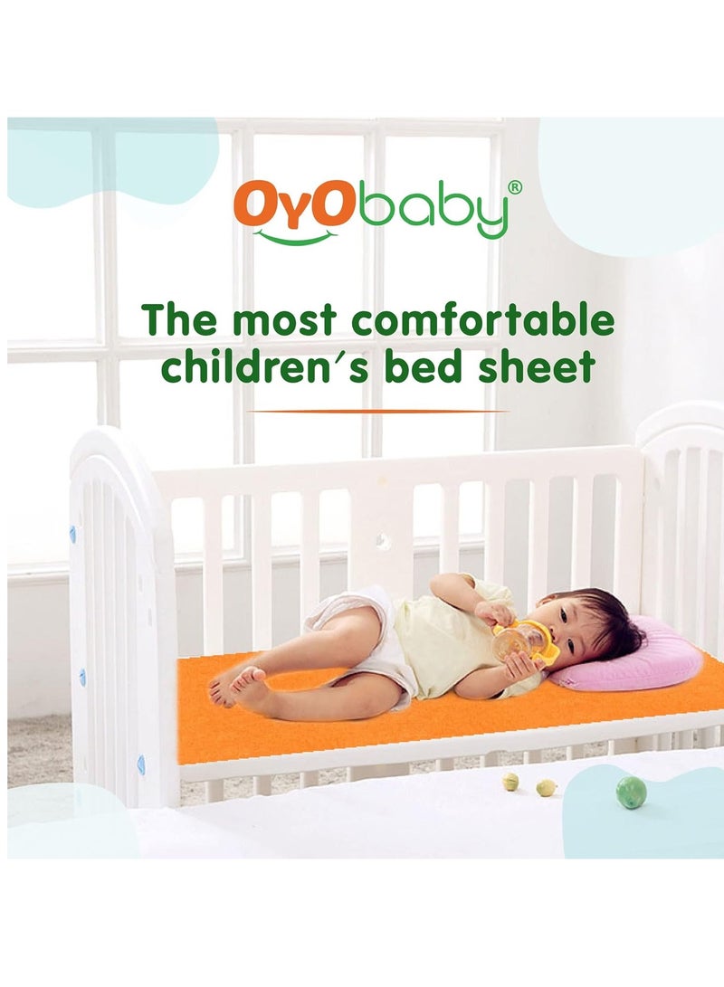 OYO BABY Toddler Baby Bed Sheet with Water Resistant and Easily Washable Dry Sheet, Extra Absorbent Washable Dry Sheet | Soft and Fleece Bed Sheet for Toddler Kids, Large Size 140 X 100cm, Royal Blue - Image 4