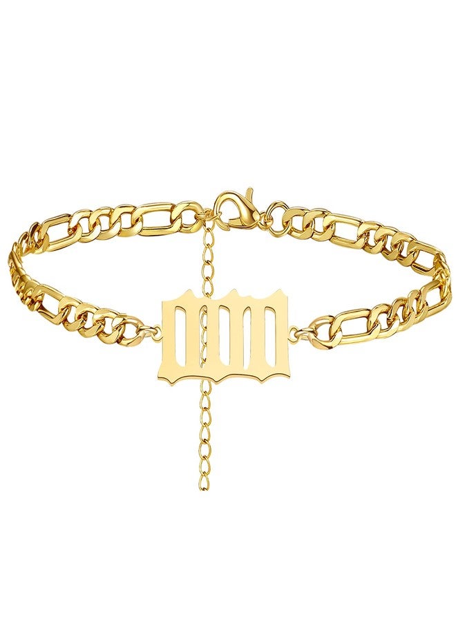 YANCHUN Initial Anklet for Women Gold Anklets with Initials Angel Number Ankle Bracelet Adjustable Gold Chain Ankle Bracelets Summer Beach Anklets Foot Chain Jewelry - Image 1