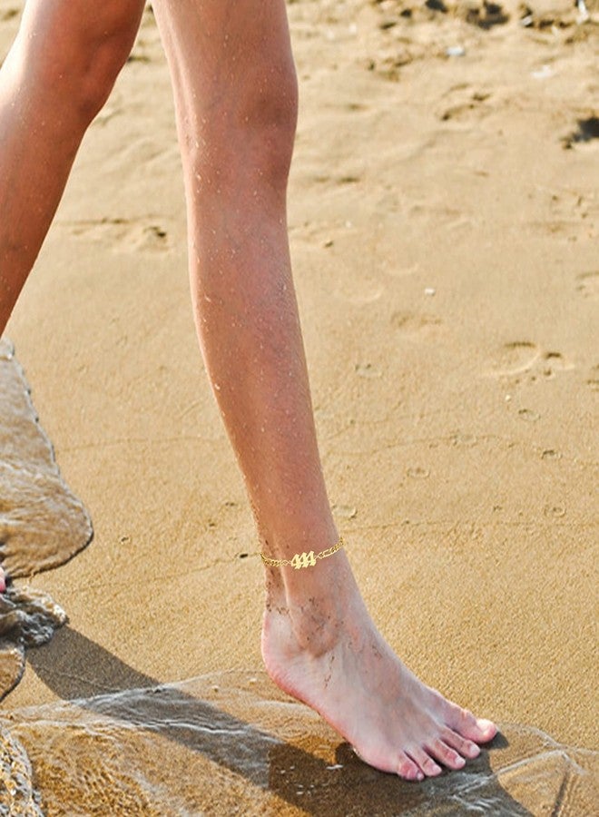 YANCHUN Initial Anklet for Women Gold Anklets with Initials Angel Number Ankle Bracelet Adjustable Gold Chain Ankle Bracelets Summer Beach Anklets Foot Chain Jewelry - Image 3