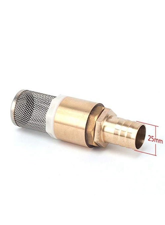 Toolstar Foot Valve, Brass Check Valve Spring Non Return Check Valve Pump Inlet Filter Strainer with Connection for 1"/25 mm Hose to Pumps (1" Brass Foot Valv + 1" Hosetail) - Image 2