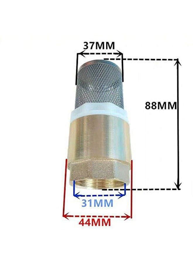 Toolstar Foot Valve, Brass Check Valve Spring Non Return Check Valve Pump Inlet Filter Strainer with Connection for 1"/25 mm Hose to Pumps (1" Brass Foot Valv + 1" Hosetail) - Image 3