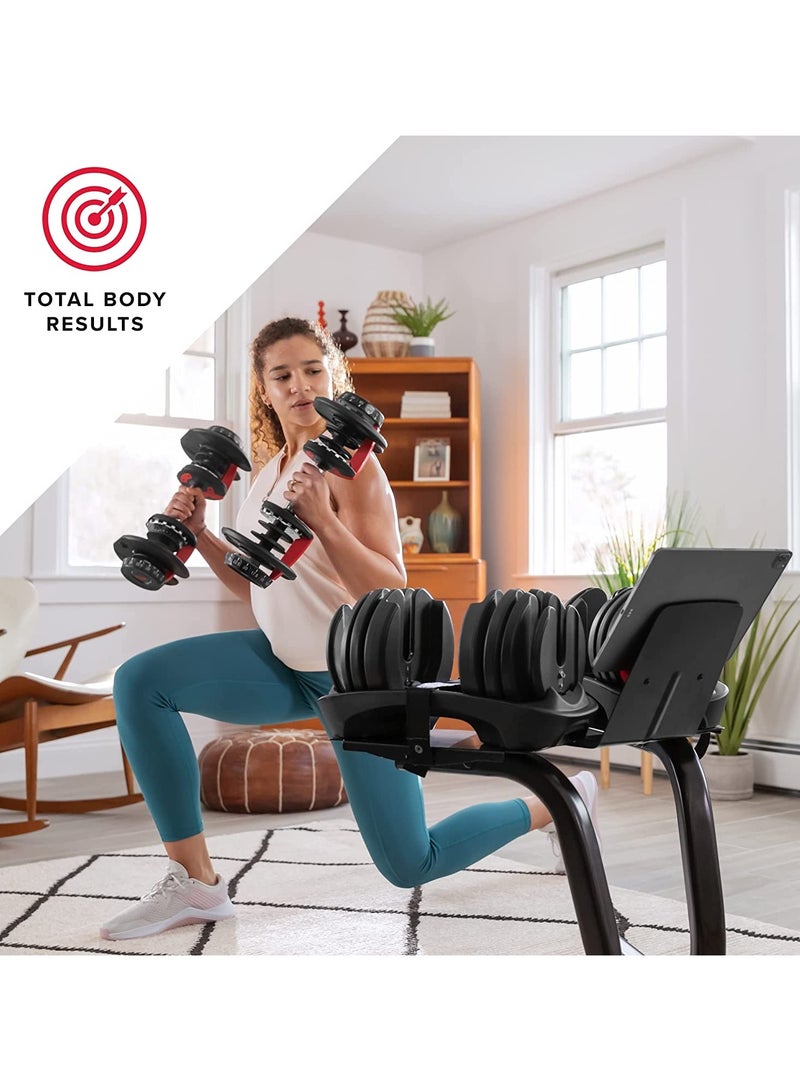 Adjustable Dumbbell 52LBS Quick Select Free Weights with Black Ergonomic Grip Handle All-in-One Strength Training Dumbbell for Home & Gym Workout, Space Saving Design - Image 4