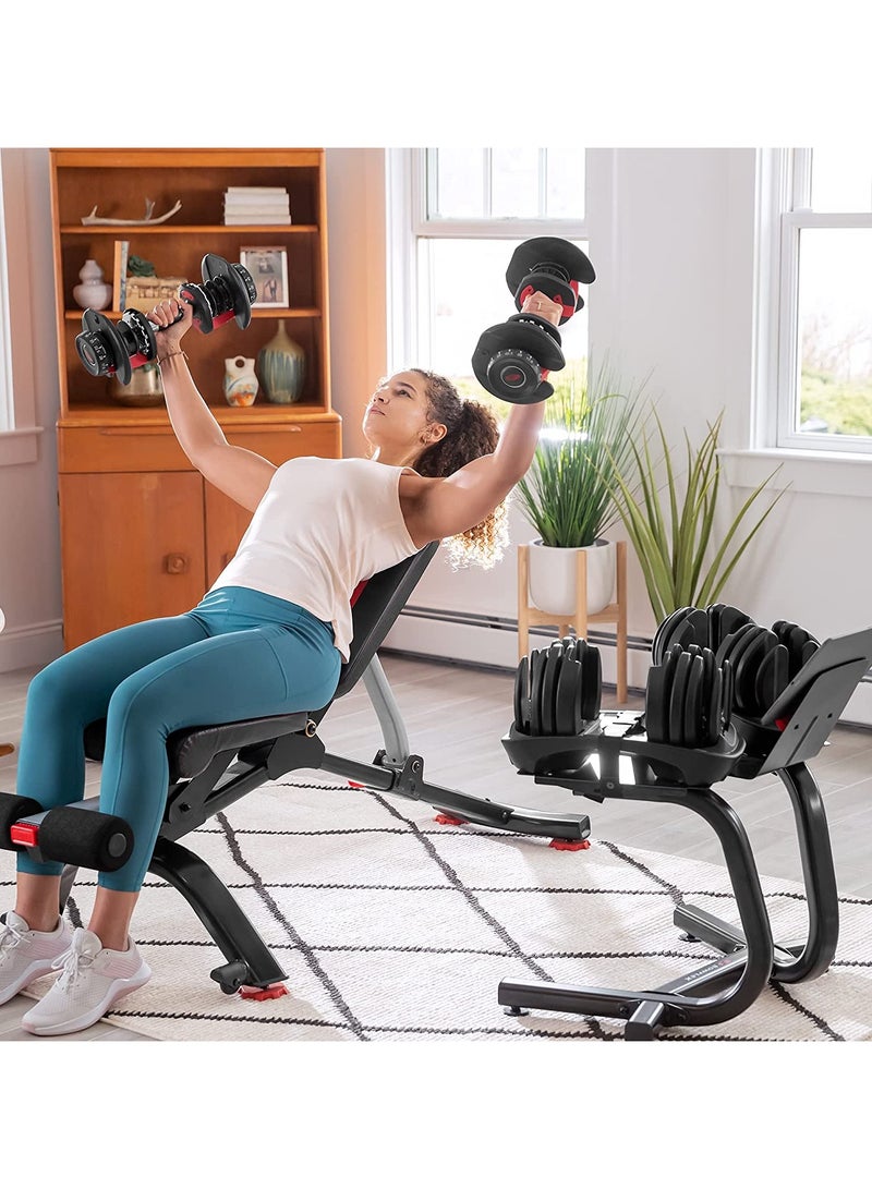 Adjustable Dumbbell 52LBS Quick Select Free Weights with Black Ergonomic Grip Handle All-in-One Strength Training Dumbbell for Home & Gym Workout, Space Saving Design - Image 2