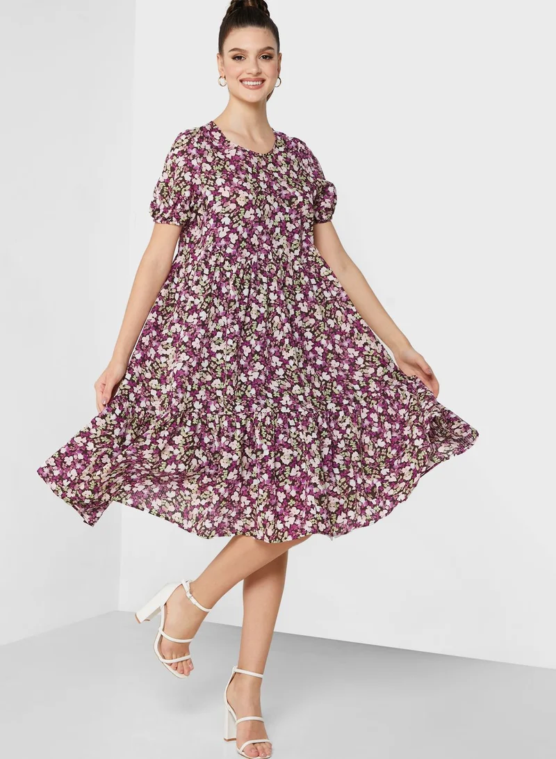 VERO MODA Balloon Sleeve Printed Dress