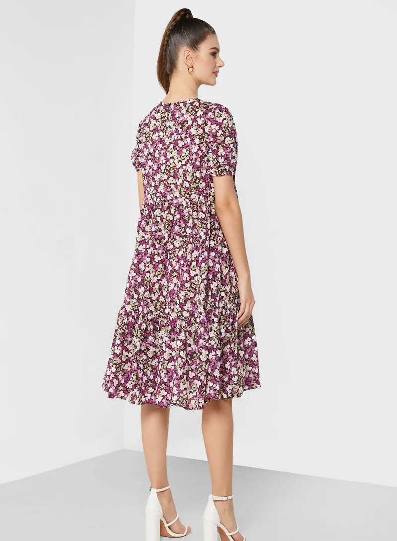 VERO MODA Balloon Sleeve Printed Dress