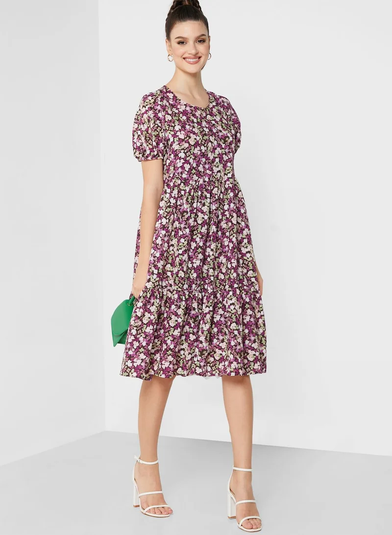 VERO MODA Balloon Sleeve Printed Dress