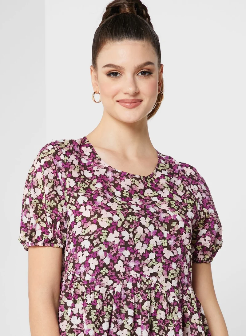 VERO MODA Balloon Sleeve Printed Dress