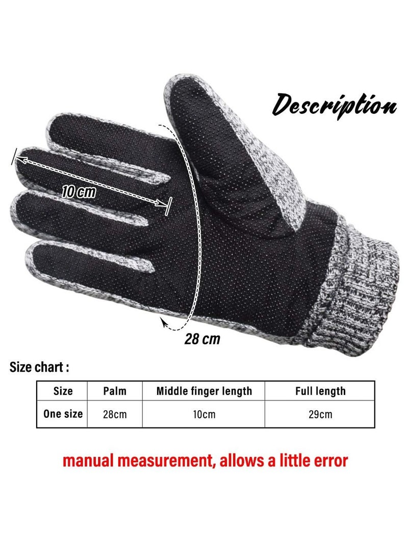 SYOSI Men's Leather Thermal Gloves - Winter Thick Warm Fleece Lined, Windproof Cold Proof, Touchscreen Compatible, Ideal for Cycling, Driving, Running, Camping, Hiking - Image 5