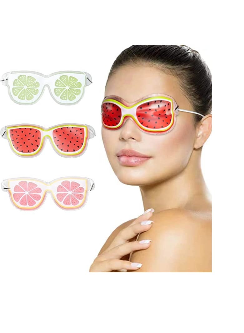 SOLARAE قناع عين جل للتجاعيد والانتفاخ، قناع ثلجي قابل لإعادة الاستخدام، تخفيف انتفاخ العينين، ناعم وغير سام مناسب للأطفال والنساء والرجال (3 عبوات بألوان عشوائية) - Image 1