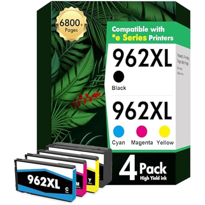962 962XL 9018E 9015E INK CARTRIDGES COMBO PACK REPLACEMENT FOR HP 962XL INK CARTRIDGES COMBO PACK FOR HP OFFICEJET PRO 9010 9025E 9015 9020 9018 9025 9010E 9012E 9014E 9025 9016 9019 PRINTER - Image 2