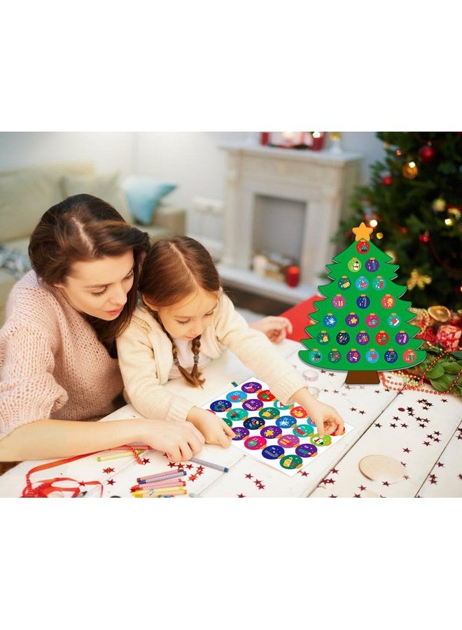 WaaHome WaaHome Christmas Advent Calendar with Stickers for Kids Christmas Hanging Sign Wreath for Front Door Decorations, Christmas Tree Countdown Calendar 2024 for Home Wall Indoor Outdoor Decor  - Image 3
