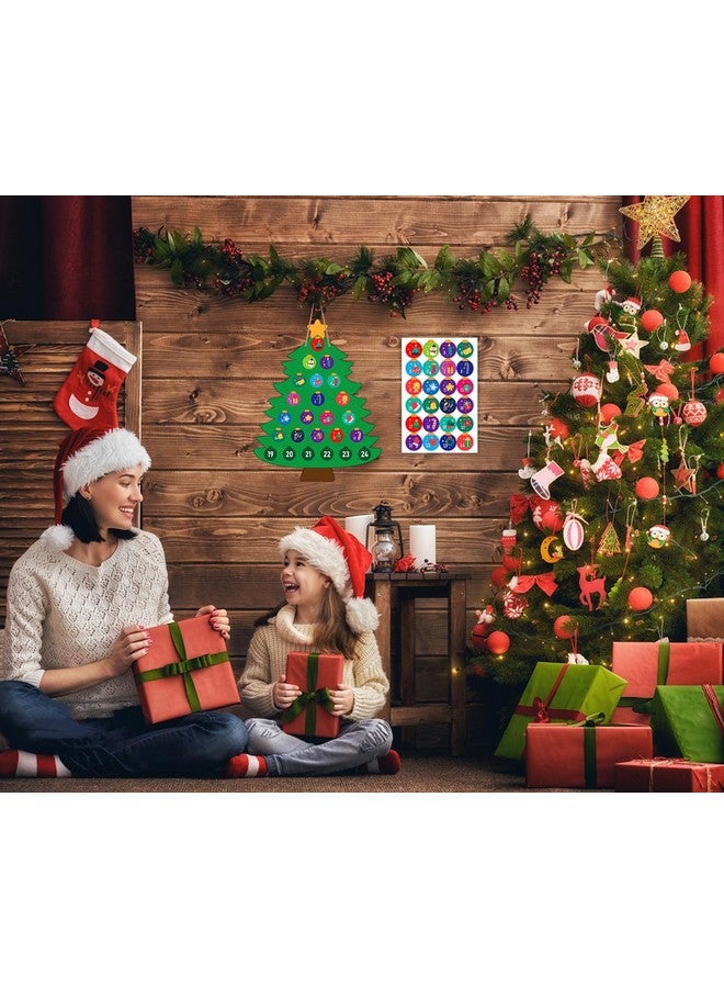 WaaHome WaaHome Christmas Advent Calendar with Stickers for Kids Christmas Hanging Sign Wreath for Front Door Decorations, Christmas Tree Countdown Calendar 2024 for Home Wall Indoor Outdoor Decor  - Image 4