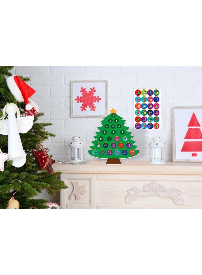 WaaHome WaaHome Christmas Advent Calendar with Stickers for Kids Christmas Hanging Sign Wreath for Front Door Decorations, Christmas Tree Countdown Calendar 2024 for Home Wall Indoor Outdoor Decor  - Image 5