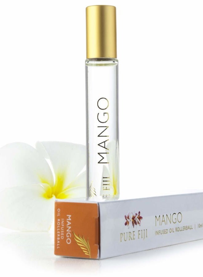 Pure Fiji Infused Oil Rollerball - Essential Oil Roller Bottles Pure Travel Essentials, Natural Oils Roll On-for Aromatherapy, Kids, Children, Adults - Mango, 0.33oz - Image 1