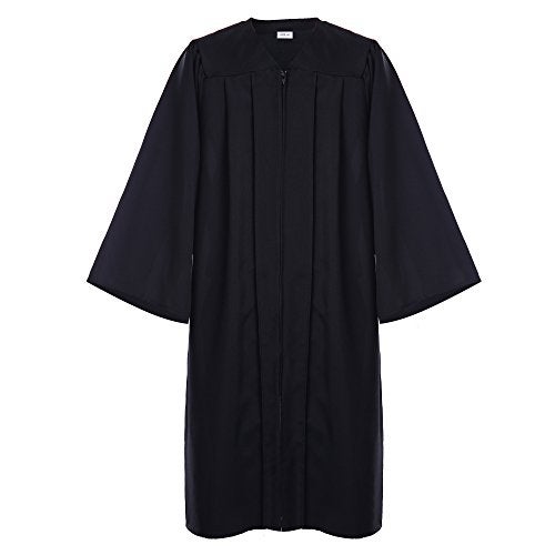 Newrara Unisex Premium Matte Graduation Gown Only (X-Large 54(5'9"-5'11"), Black) - Image 3